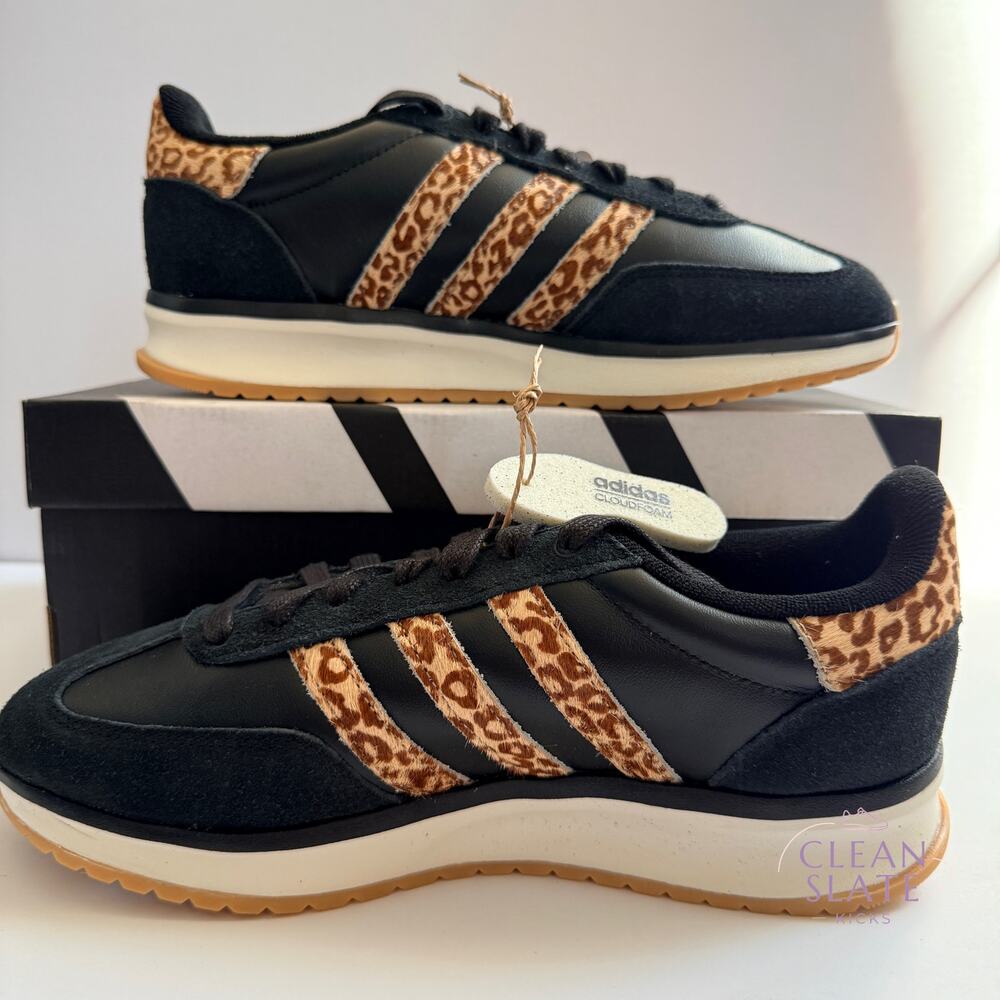 Adidas Run 70s 2.0 Black Leopard Print Women's 8.5